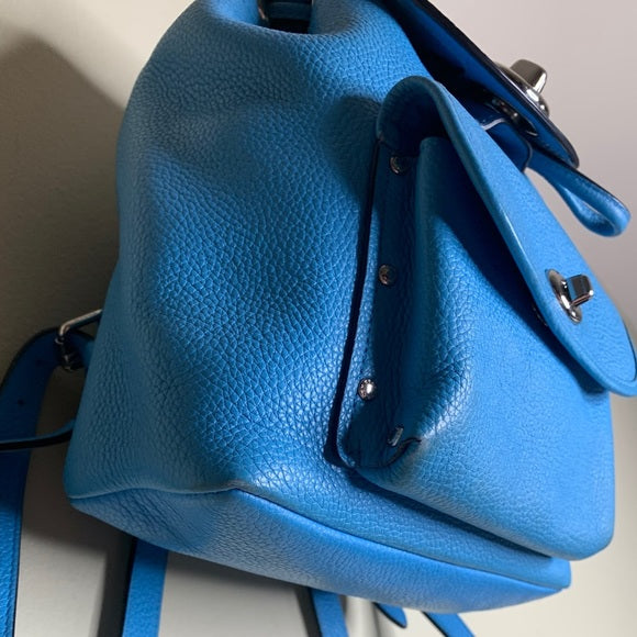 Coach Mini Turnlock Rucksack Pebbled Leather Back