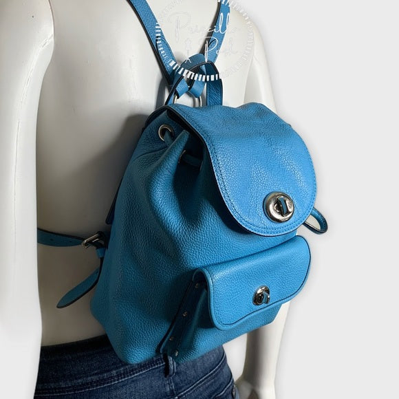 Coach Mini Turnlock Rucksack Pebbled Leather Back