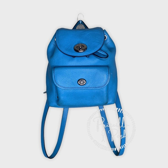 Coach Mini Turnlock Rucksack Pebbled Leather Back
