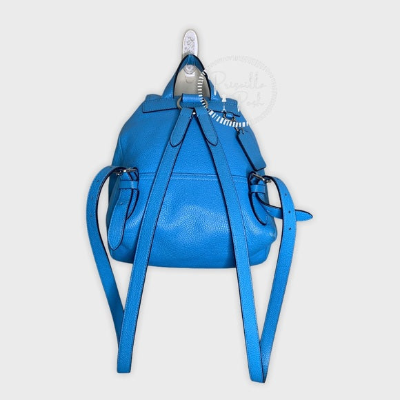 Coach Mini Turnlock Rucksack Pebbled Leather Back