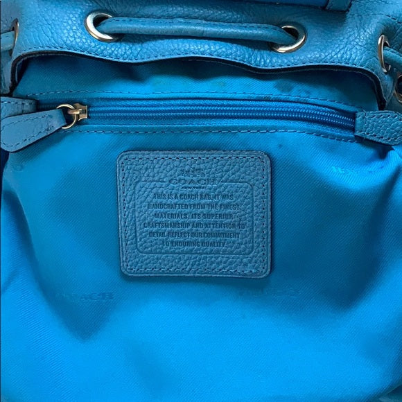 Coach Mini Turnlock Rucksack Pebbled Leather Back