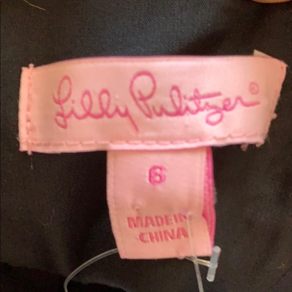 Lilly Pulitzer Black Strapless Crystal Belt Dress