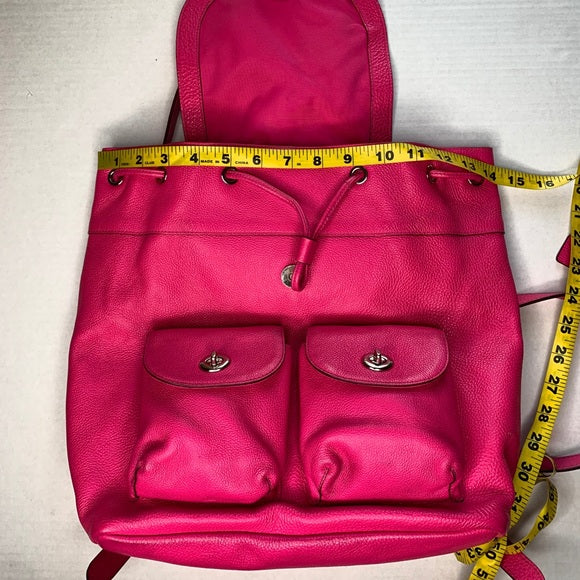 Coach Hot Pink Billie Leather Pebbled Backpack