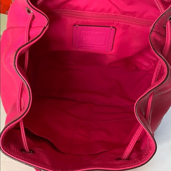 Coach Hot Pink Billie Leather Pebbled Backpack