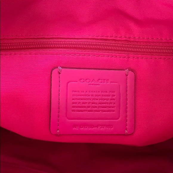 Coach Hot Pink Billie Leather Pebbled Backpack