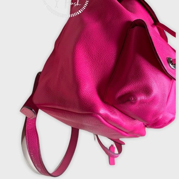 Coach Hot Pink Billie Leather Pebbled Backpack