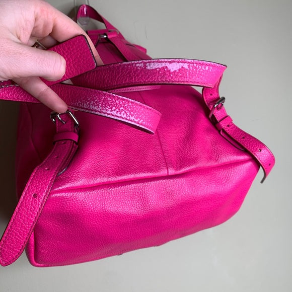 Coach Hot Pink Billie Leather Pebbled Backpack