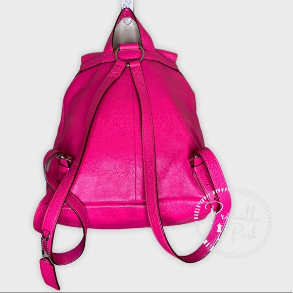 Coach Hot Pink Billie Leather Pebbled Backpack