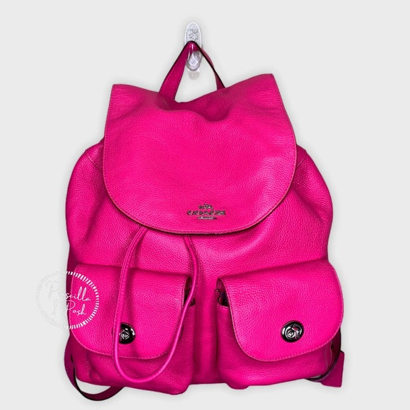 Coach Hot Pink Billie Leather Pebbled Backpack