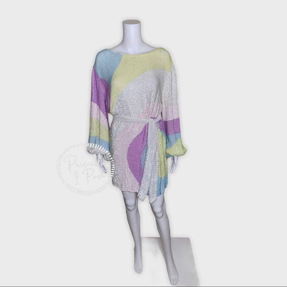 Retrofete Grace Sequin Dress Multi Color Swirl