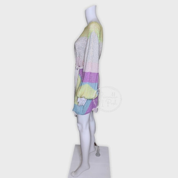Retrofete Grace Sequin Dress Multi Color Swirl