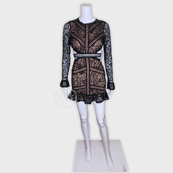 NWT For Love & Lemons Emerie Cut Out Dress Black