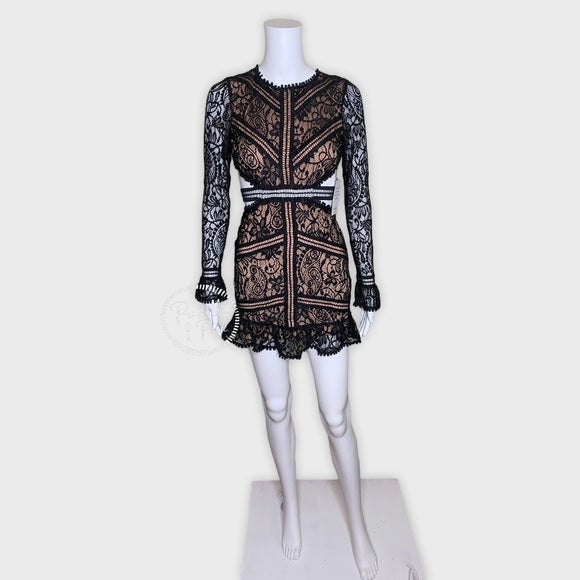 NWT For Love & Lemons Emerie Cut Out Dress Black