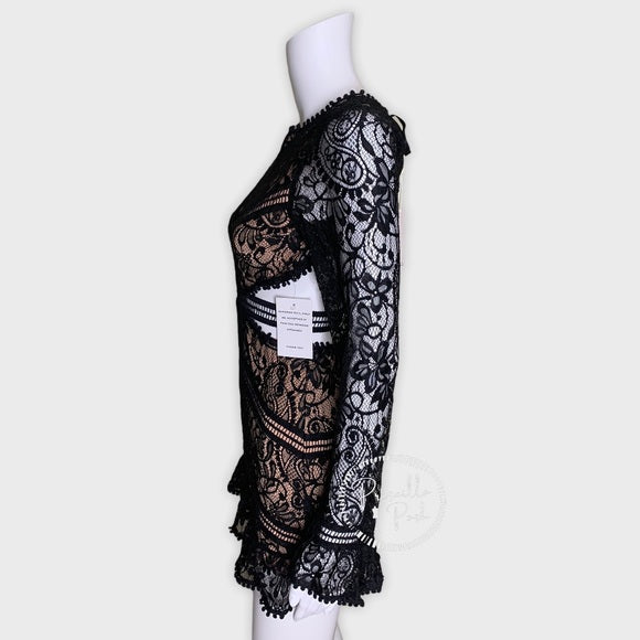 NWT For Love & Lemons Emerie Cut Out Dress Black