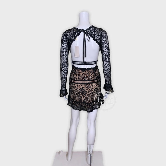 NWT For Love & Lemons Emerie Cut Out Dress Black