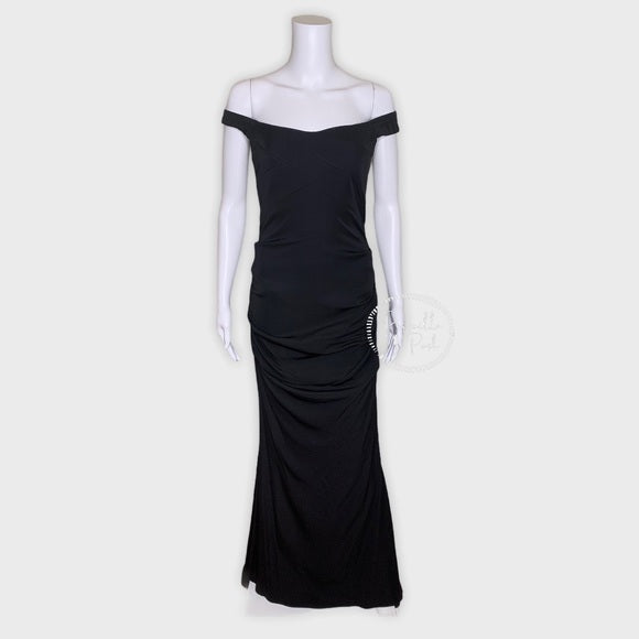 Nicole Miller Vive Gown Black Off the Shoulder