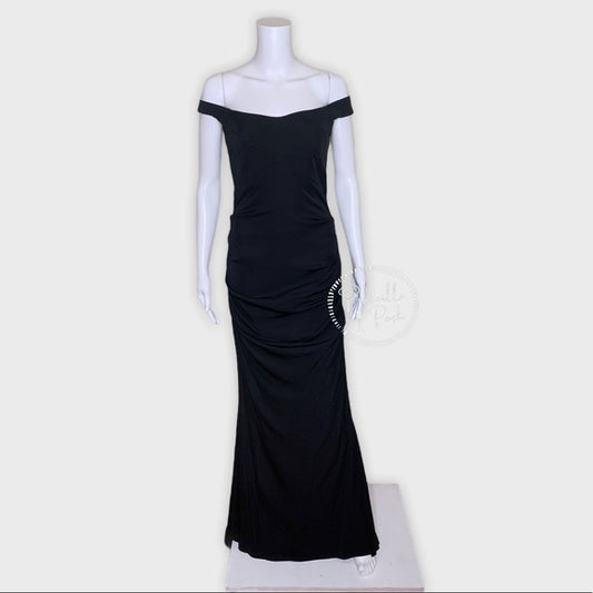 Nicole Miller Vive Gown Black Off the Shoulder