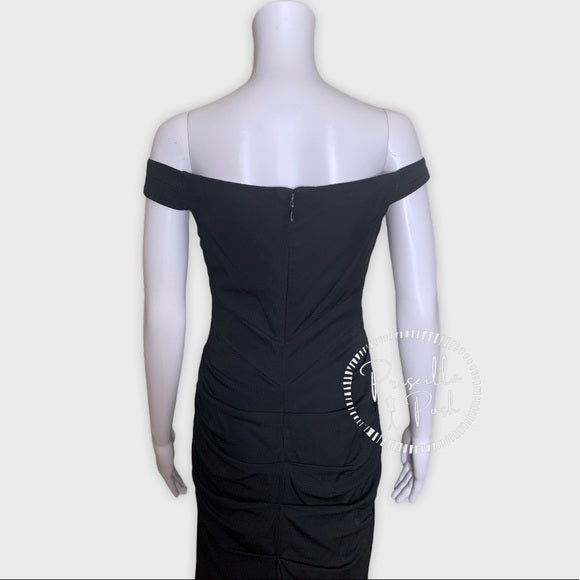 Nicole Miller Vive Gown Black Off the Shoulder