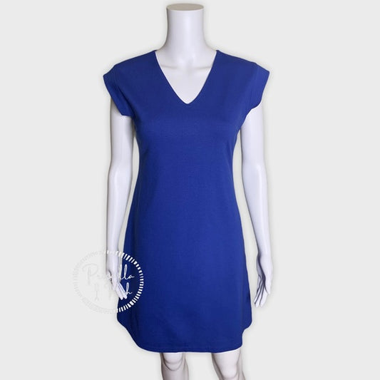 Kate Spade Blue Short V-Neck Sleeve A-Line Dress