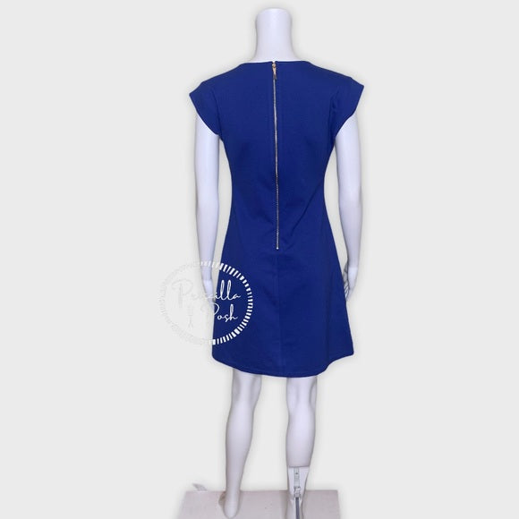 Kate Spade Blue Short V-Neck Sleeve A-Line Dress