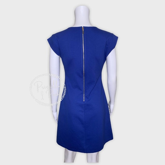 Kate Spade Blue Short V-Neck Sleeve A-Line Dress