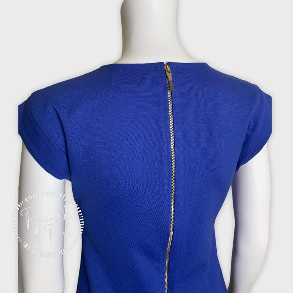 Kate Spade Blue Short V-Neck Sleeve A-Line Dress