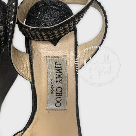 Jimmy Choo Studded Pablo Platform Wedges Metallic