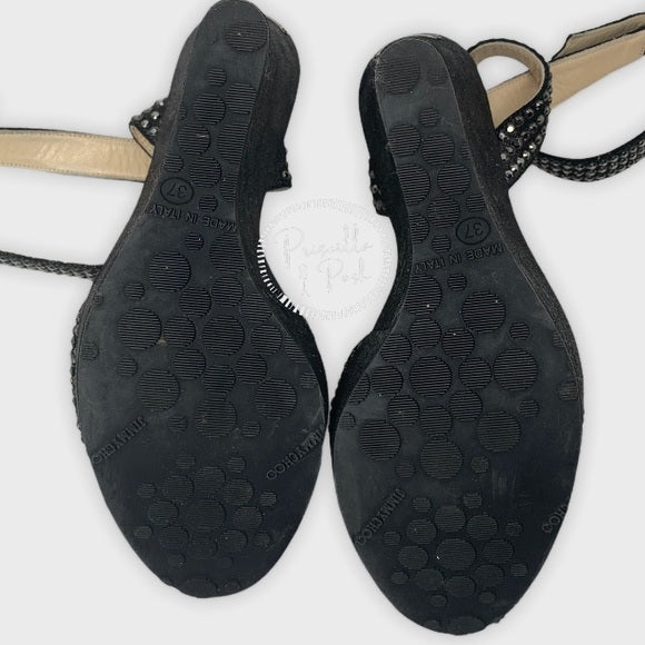 Jimmy Choo Studded Pablo Platform Wedges Metallic