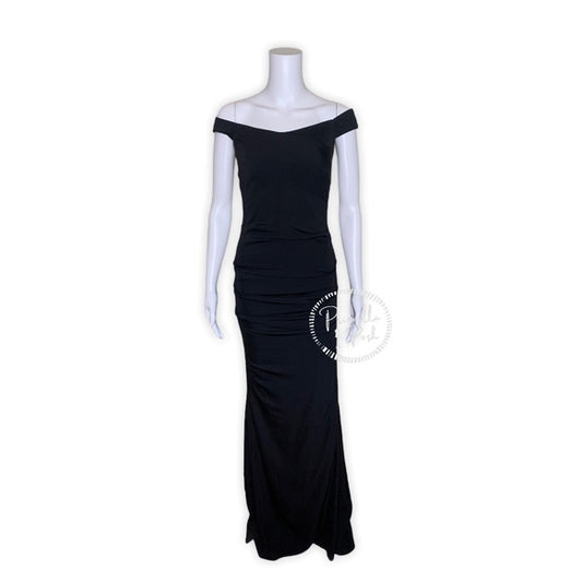 NWT Nicole Miller Vive Gown Black Off the Shoulder