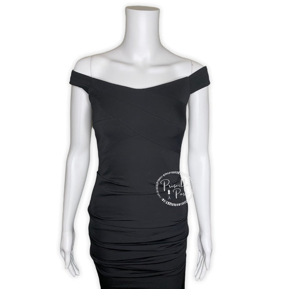 NWT Nicole Miller Vive Gown Black Off the Shoulder
