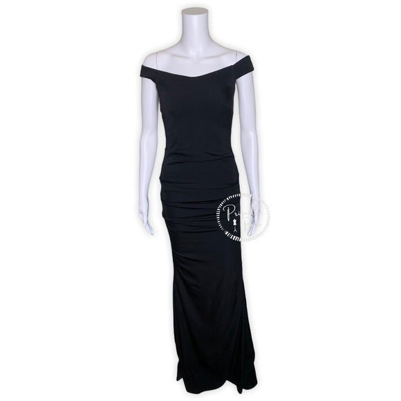 NWT Nicole Miller Vive Gown Black Off the Shoulder