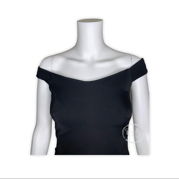 NWT Nicole Miller Vive Gown Black Off the Shoulder