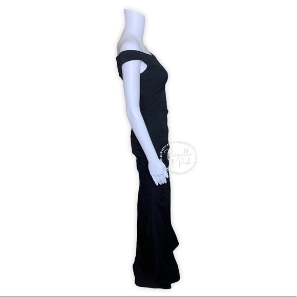 NWT Nicole Miller Vive Gown Black Off the Shoulder