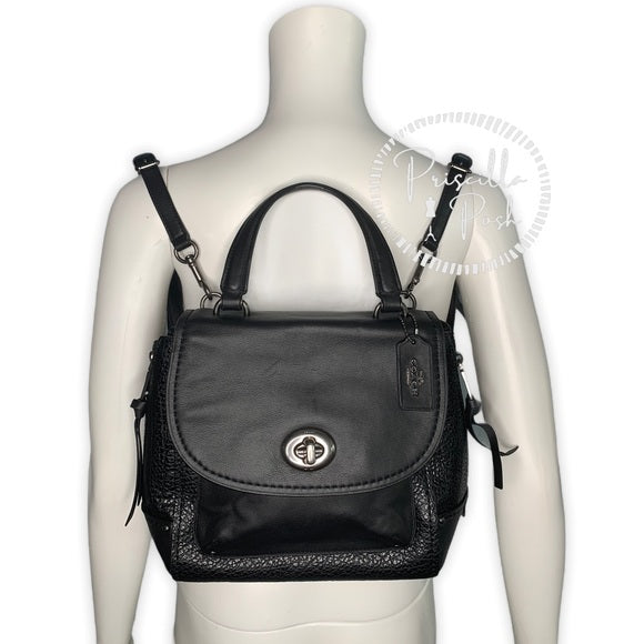 COACH Faye Backpack F30525 Convertible Bag Black