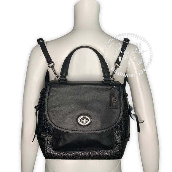 COACH Faye Backpack F30525 Convertible Bag Black