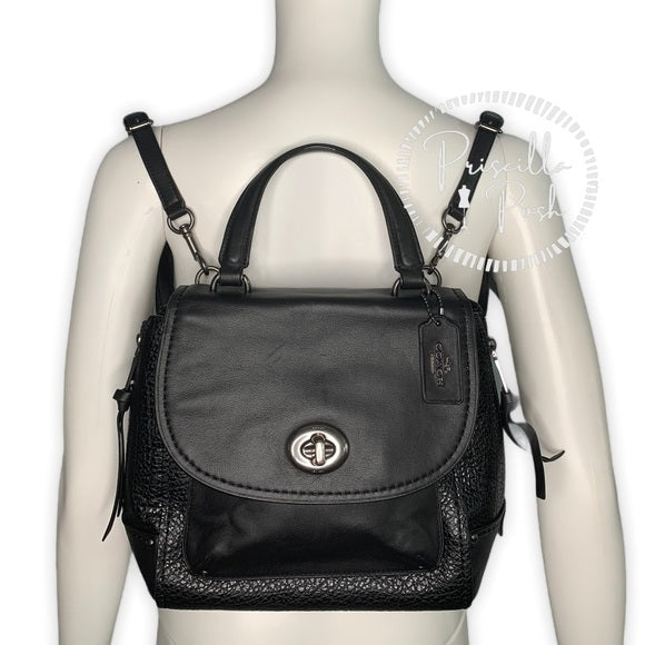 coach faye backpack black COACH Faye Backpack F30525 Convertible Bag Black – Priscilla Posh