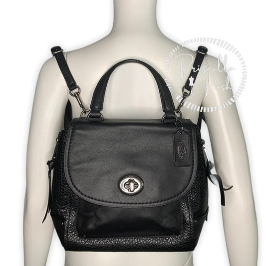 COACH Faye Backpack F30525 Convertible Bag Black