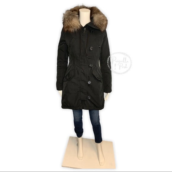 Moncler Aredhel Giubbotto Fur-Trimmed Down Coat
