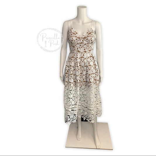 NWT Self-Portrait White Azaelea Guipure Lace Dress