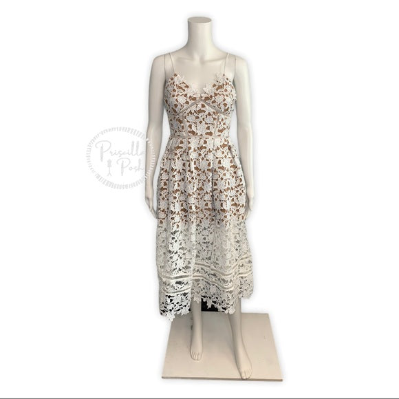 NWT Self-Portrait White Azaelea Guipure Lace Dress