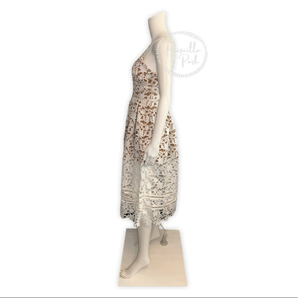 NWT Self-Portrait White Azaelea Guipure Lace Dress