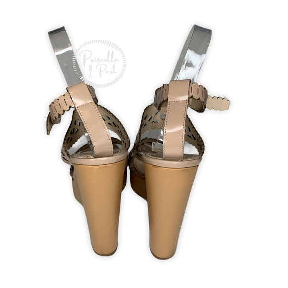 Chloé Laser Cutout Leather Platform Wedges 39
