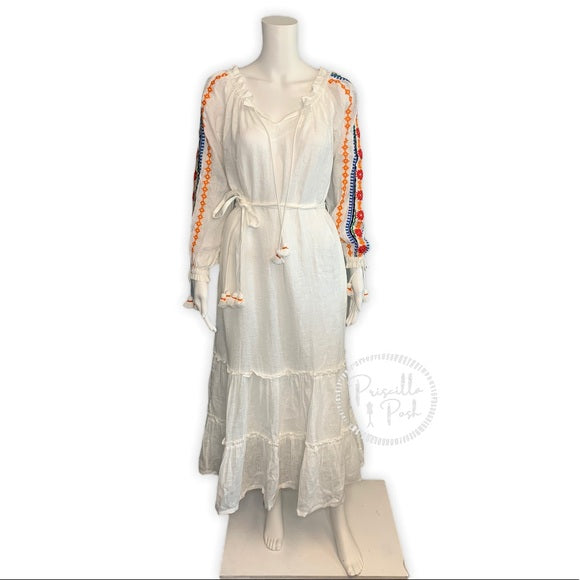 NWT Tory Burch Embroidered Peasant Maxi Dress