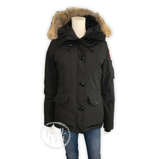 CANADA GOOSE Coyote Fur-Trim Parka Black Coat
