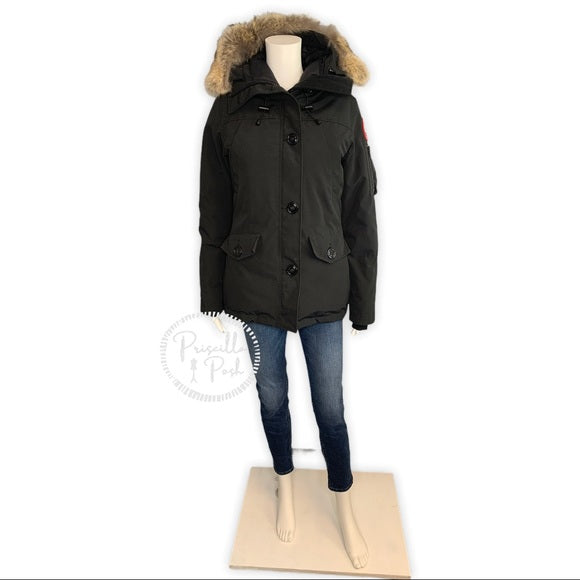 CANADA GOOSE Coyote Fur-Trim Parka Black Coat