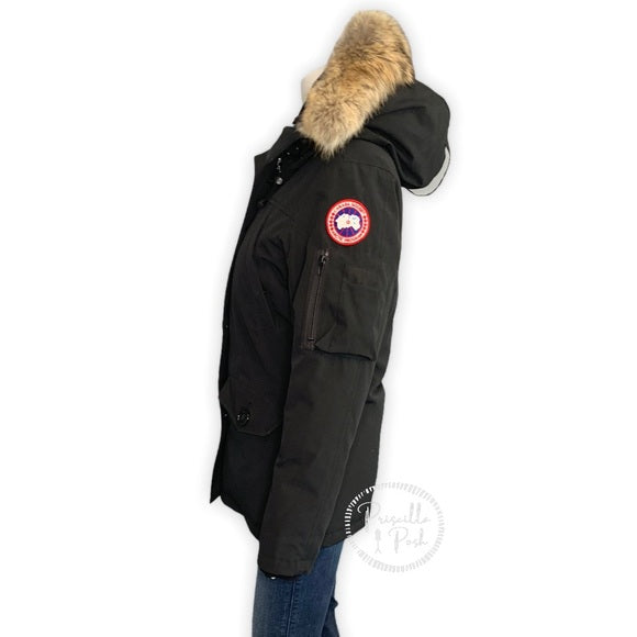 CANADA GOOSE Coyote Fur-Trim Parka Black Coat