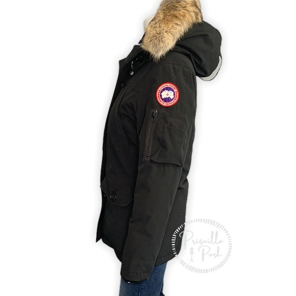 CANADA GOOSE Coyote Fur-Trim Parka Black Coat