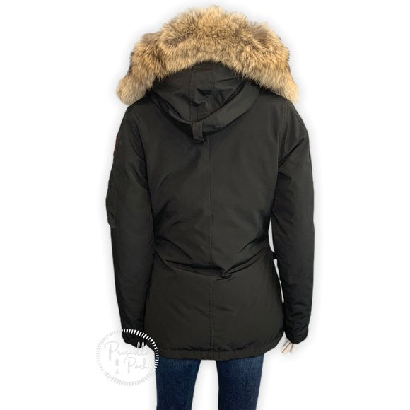 CANADA GOOSE Coyote Fur-Trim Parka Black Coat