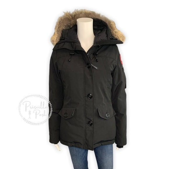 CANADA GOOSE Coyote Fur-Trim Parka Black Coat