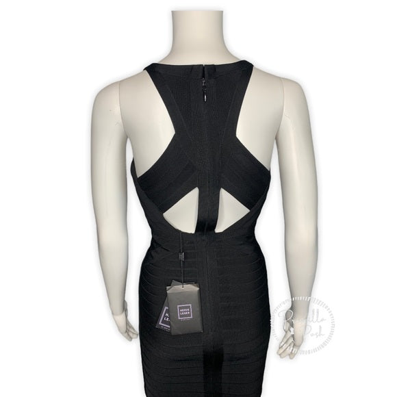 NWT HERVE LEGER Black Dema Cutout Bandage Dress